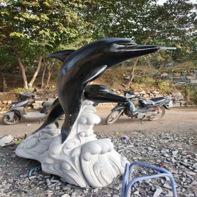 戏水海豚大理石石雕