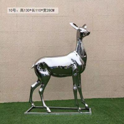 不锈钢镜面鹿动物博鱼网页版绿地鹿景观摆件园林动物小品