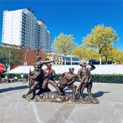 景区景点校园玻璃钢仿铜八路军人物博鱼网页版