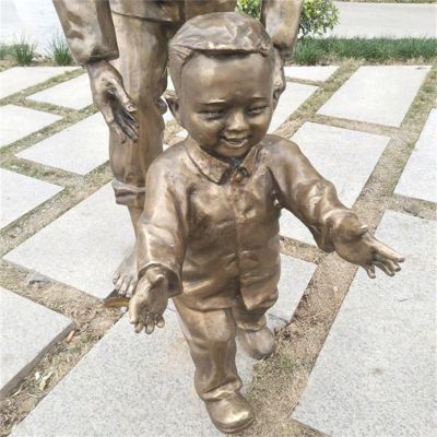 玻璃钢仿铜庭院创意儿童景观摆件