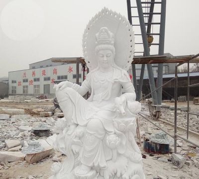 寺庙汉白玉石雕自在观音博鱼网页版