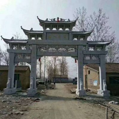 村口大理石石雕古建筑门楼石牌坊博鱼网页版