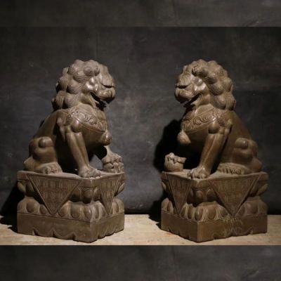 酒店别墅银行门口摆放招财辟邪青石汉白玉石狮子博鱼网页版