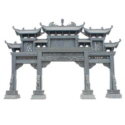 城市商业街装饰大理石浮雕仿古建筑斗拱门楼石牌坊
