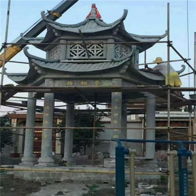 古建筑六角双层石亭子 广场青石石雕凉亭博鱼网页版