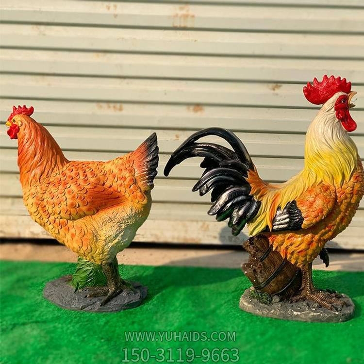 园林农场摆放玻璃钢仿真动物鸡博鱼网页版