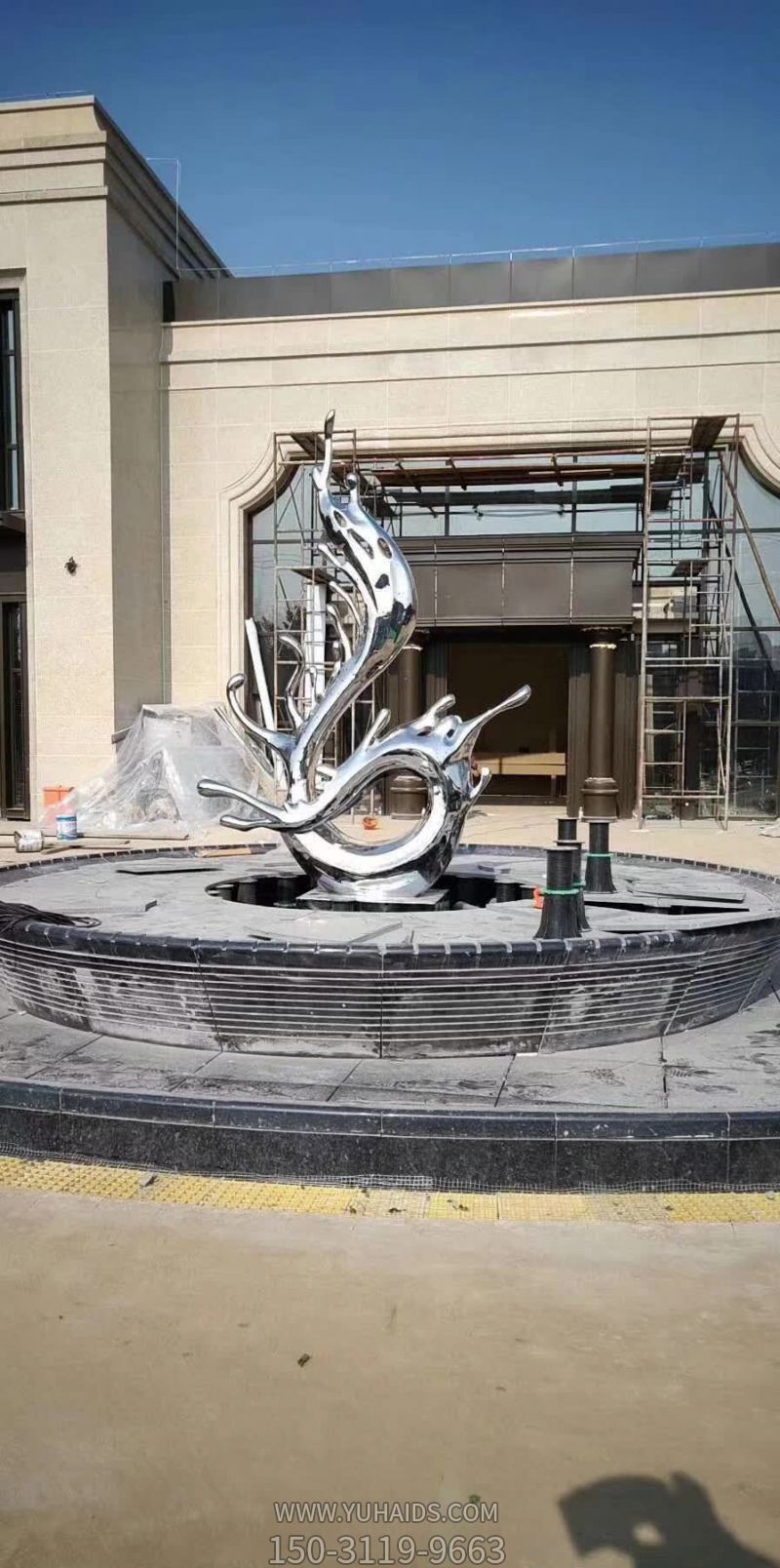 景区喷泉摆放一朵不锈钢海浪浪花博鱼网页版