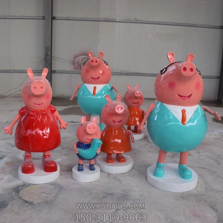 商场店铺游乐园玻璃钢卡通小猪佩奇博鱼网页版