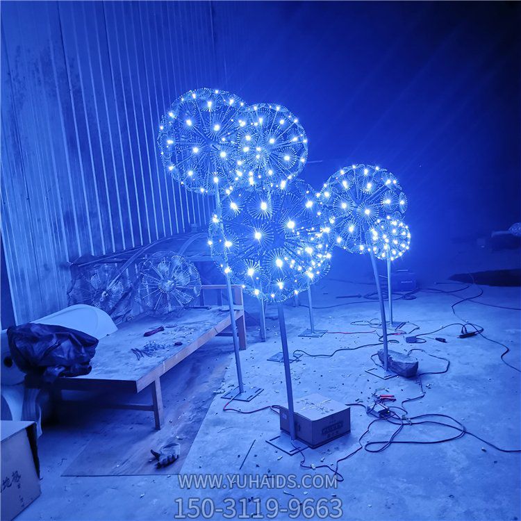 不锈钢镂空街道装饰蒲公英发光亮化博鱼网页版摆件