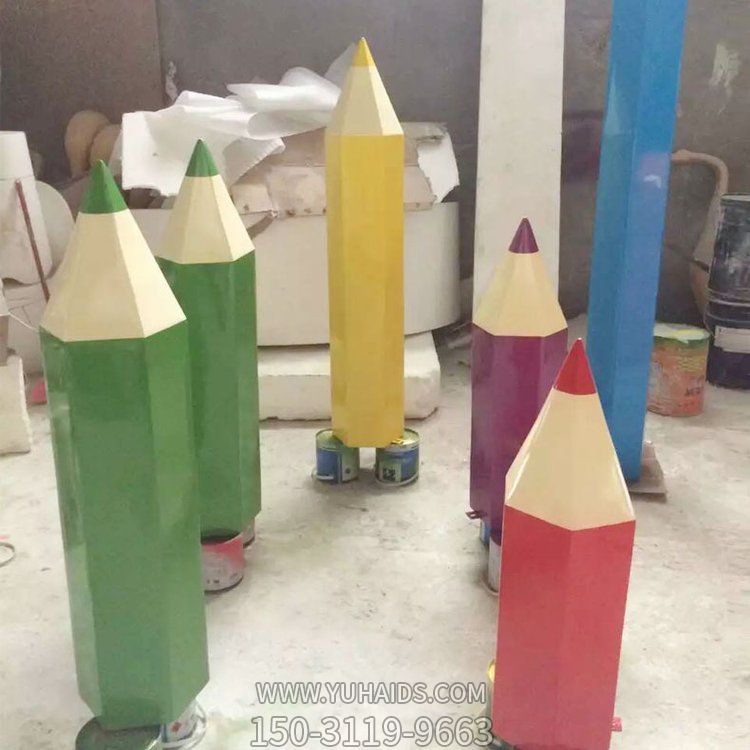 校园广场不锈钢创意几何铅笔博鱼网页版