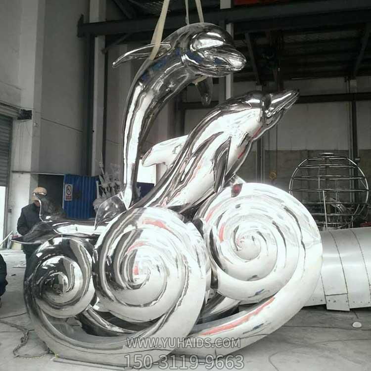 不锈钢镜面户外园林景观水景海豚博鱼网页版