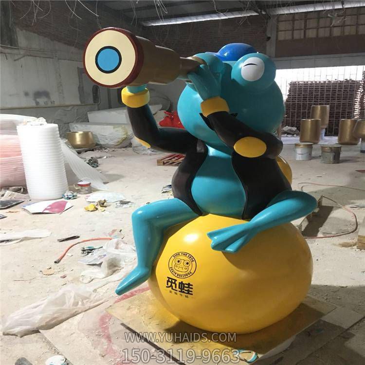 商场摆放定制玻璃钢彩绘青蛙公仔博鱼网页版
