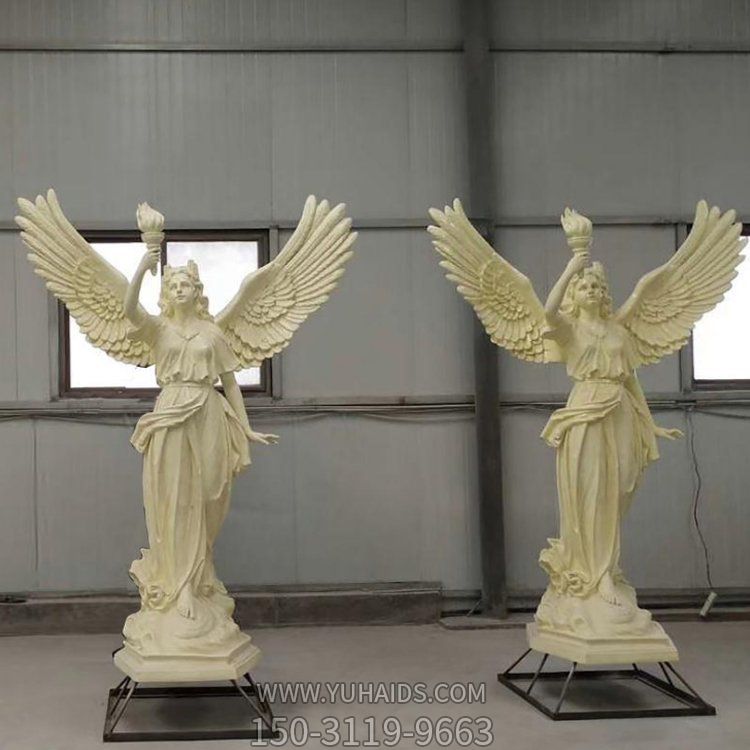 砂岩圆雕欧式天使人物雕像小区别墅装饰品博鱼网页版