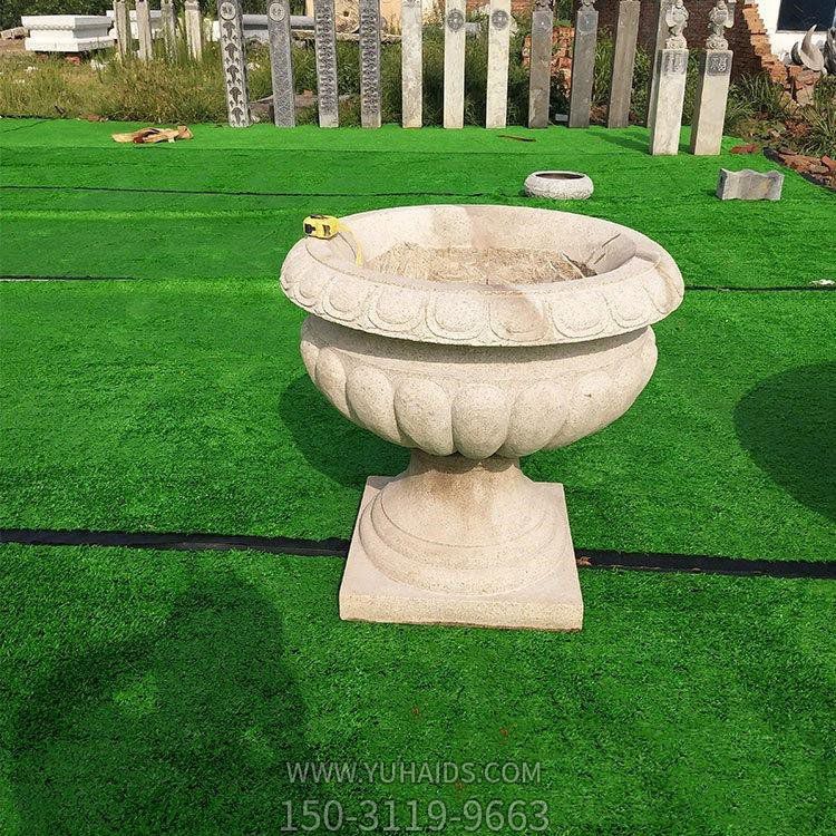 砂岩石雕花盆，欧式花钵博鱼网页版