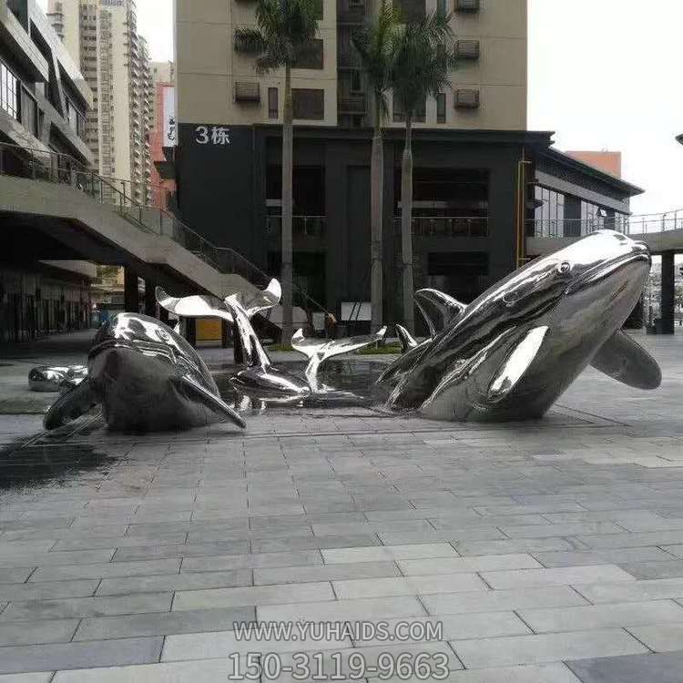 户外广场不锈钢镜面抽象鲸鱼摆件博鱼网页版