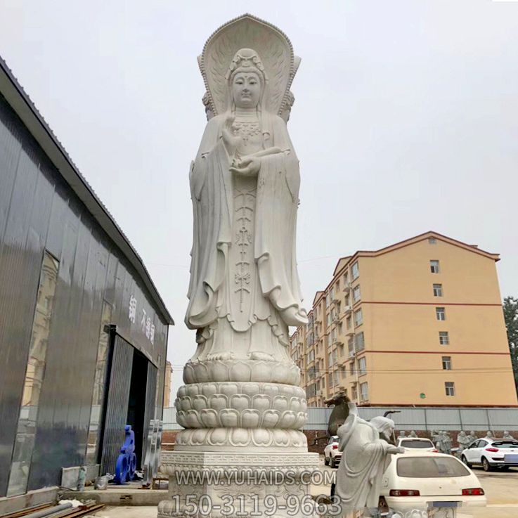 景区户外大型石雕汉白玉三面观音菩萨博鱼网页版