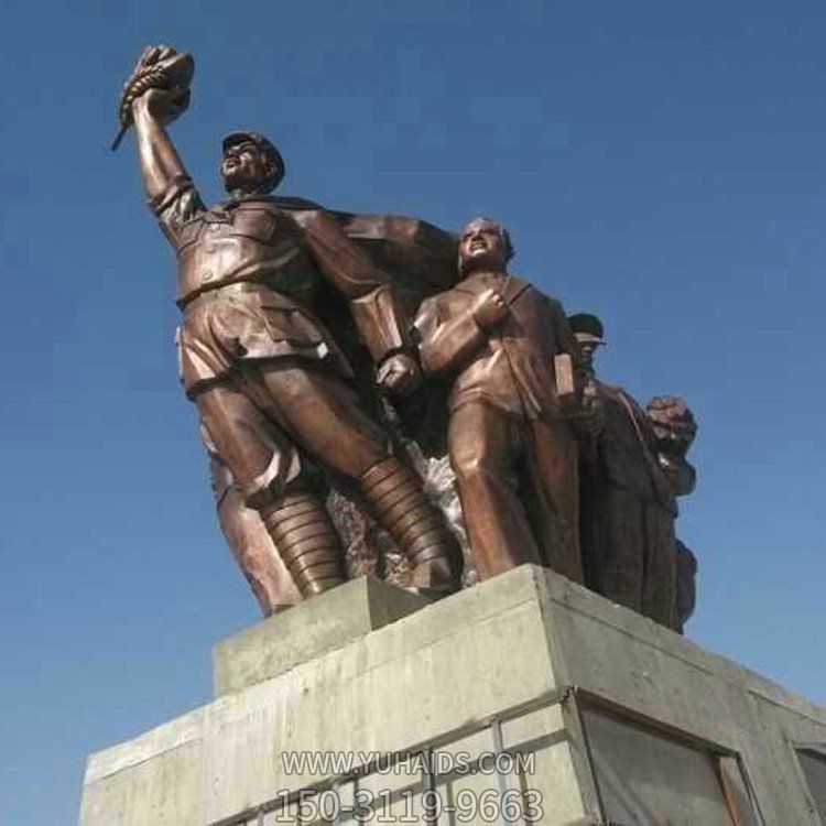 广场景区景点玻璃钢仿铜户外园林八路军人物景观博鱼网页版