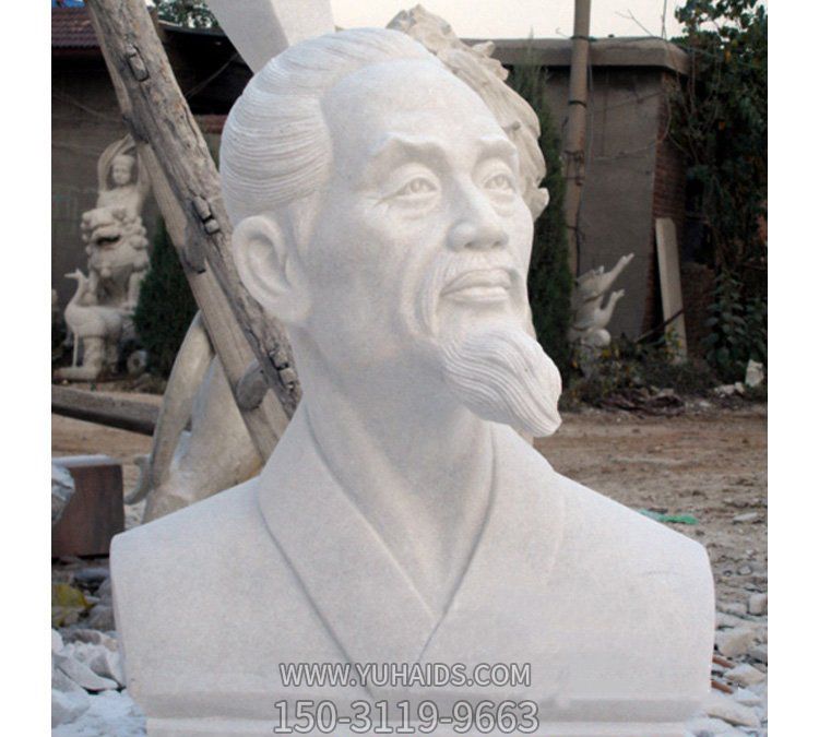 公园广场大理石屈原头像石雕 公园广场大理石屈原头像石雕