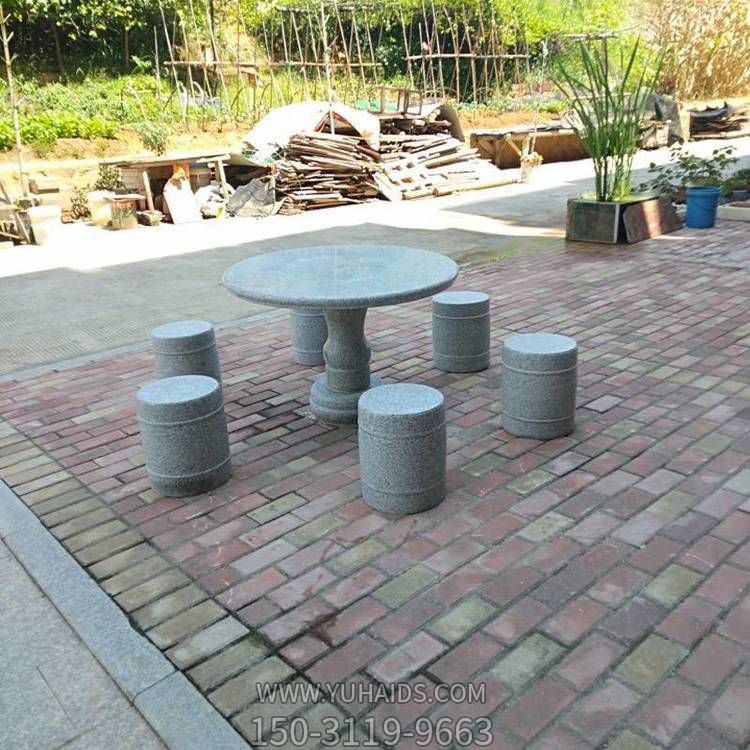 家用院子摆放花岗岩石雕圆桌圆凳摆件博鱼网页版