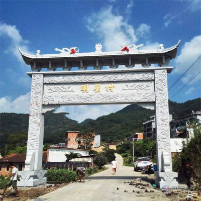 农村摆放新中式仿古单门石牌坊博鱼网页版