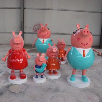 商场店铺游乐园玻璃钢卡通小猪佩奇博鱼网页版