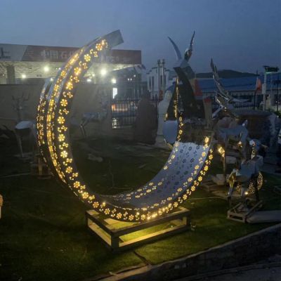 酒店户外会所不锈钢镂空创意月牙博鱼网页版