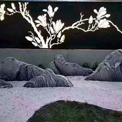 户外公园大理石石雕花纹假山