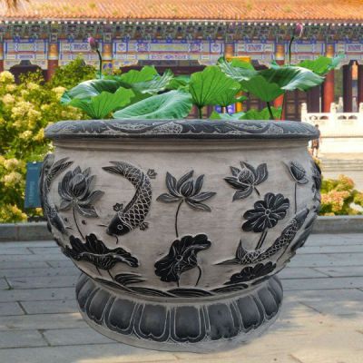 户外园林景观青石石雕仿古做旧种花养鱼鱼缸摆件