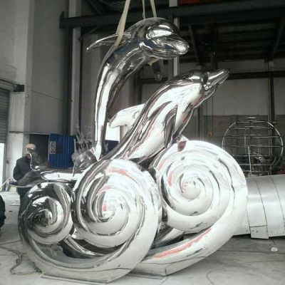 不锈钢镜面户外园林景观水景海豚博鱼网页版