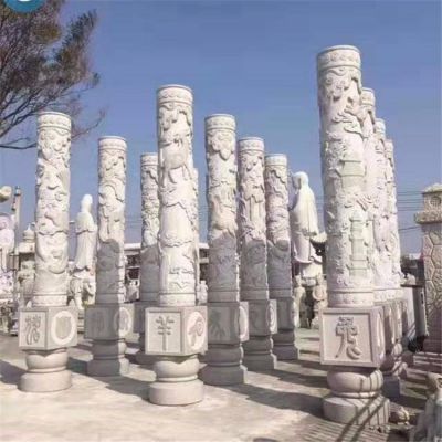 户外园林大理石石雕浮雕石柱文化柱博鱼网页版