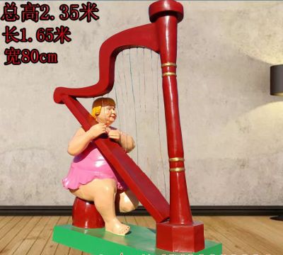 户外玻璃钢彩绘弹琴的小女孩园林景观琴博鱼网页版