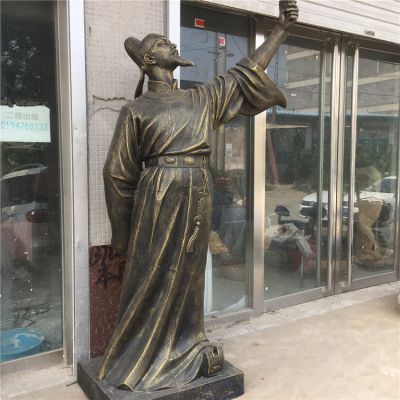 户外园林玻璃钢仿铜古代人物博鱼网页版