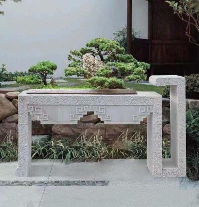 大理石浮雕别墅别放盆景中式花架景观博鱼网页版
