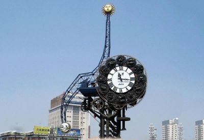 不锈钢广场西方十二星座钟表博鱼网页版