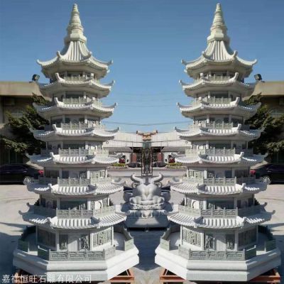 寺庙青石雕刻万佛塔摆饰