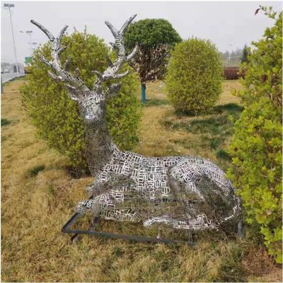 园林景观不锈钢镂空户外镂空照明抽象梅花鹿博鱼网页版