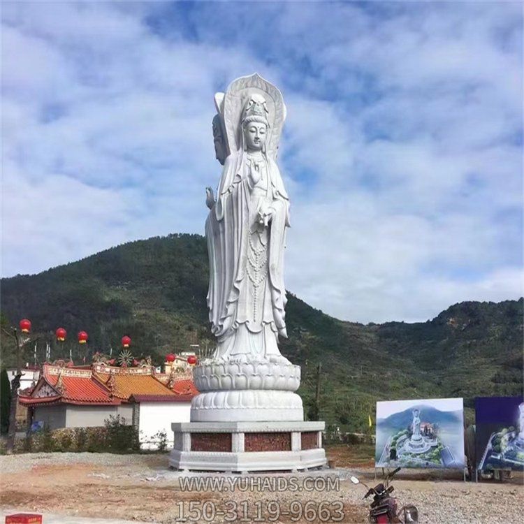 户外景区景点大型大理石石雕三面滴水观音博鱼网页版