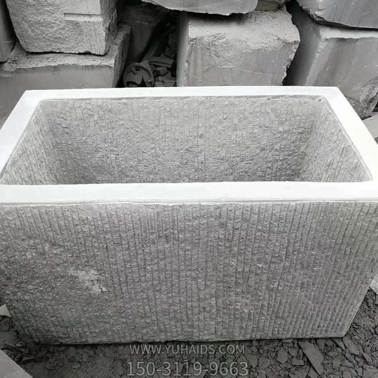 大理石雕刻长形花盆庭院阳台创意盆景摆件博鱼网页版