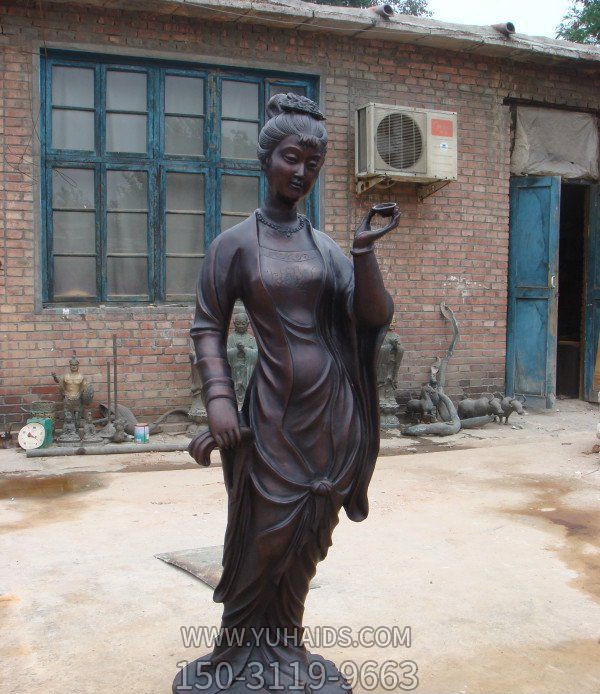 古代公园户外人物铜雕美女博鱼网页版