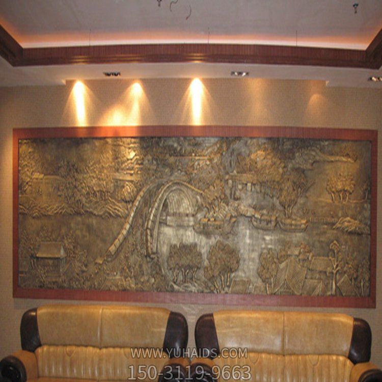 别墅室内大型铜浮雕影壁壁画博鱼网页版