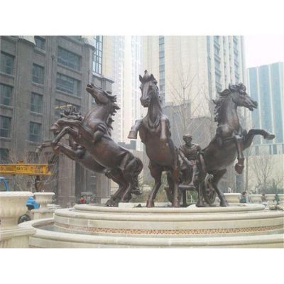 广场大型玻璃钢仿铜园林马儿博鱼网页版
