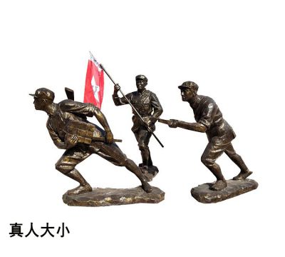 冲锋战斗铜雕仿真人物八路军博鱼网页版