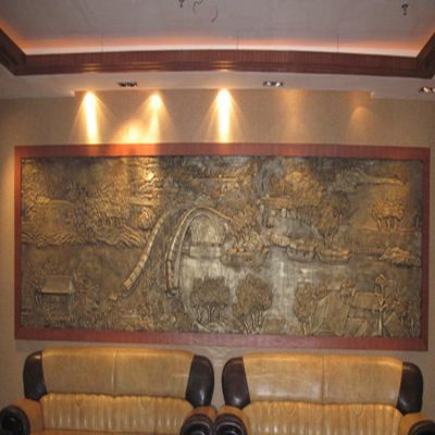 别墅室内大型铜浮雕影壁壁画博鱼网页版