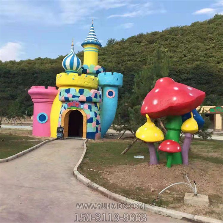 玻璃钢卡通彩绘游乐园大型景观摆件博鱼网页版