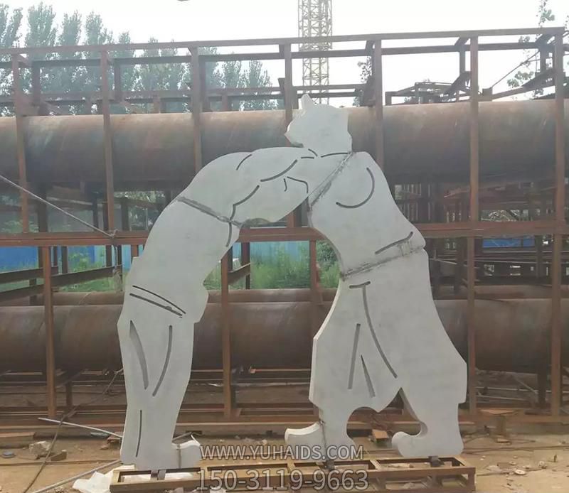 景区剪影不锈钢蒙古人摔跤博鱼网页版