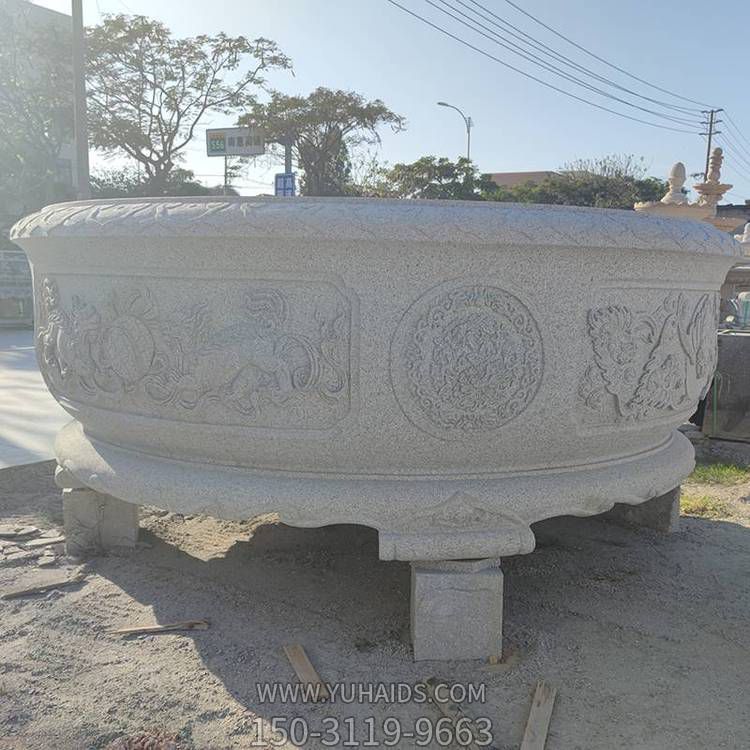 仿古做旧大理石石雕园林大型景观花盆博鱼网页版