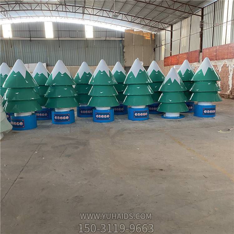 商业广场装饰圣诞主题玻璃钢彩绘树博鱼网页版造型