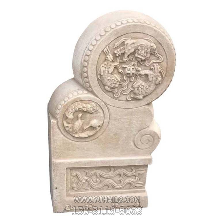 大理石石雕户外园林景观庭院浮雕抱鼓石博鱼网页版