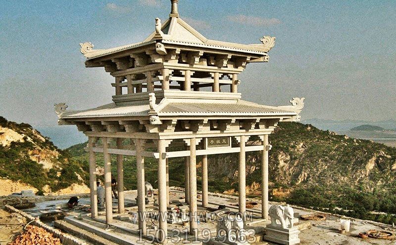 景区山顶摆放仿古建多角大理石凉亭石雕博鱼网页版
