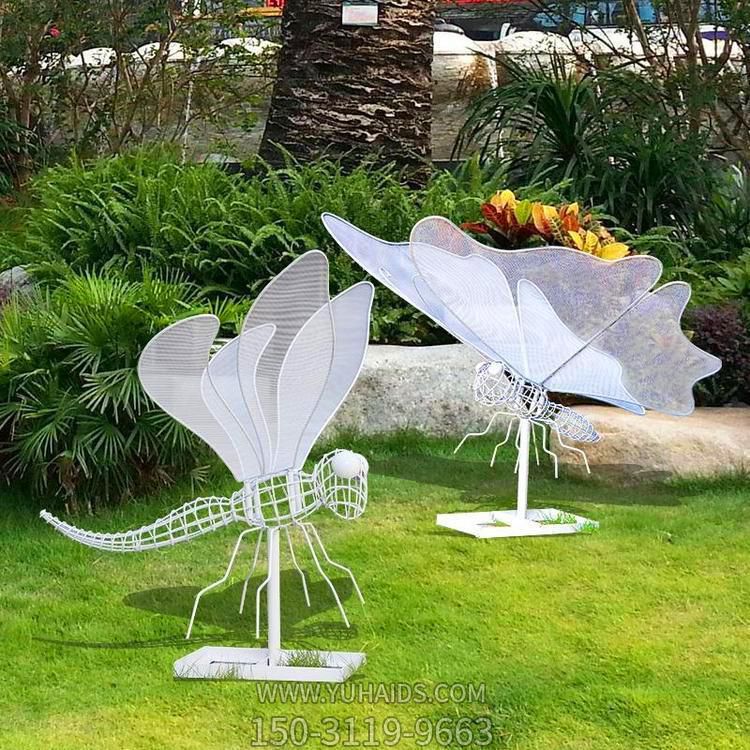 户外公园大型不锈钢网格镂空蜻蜓博鱼网页版